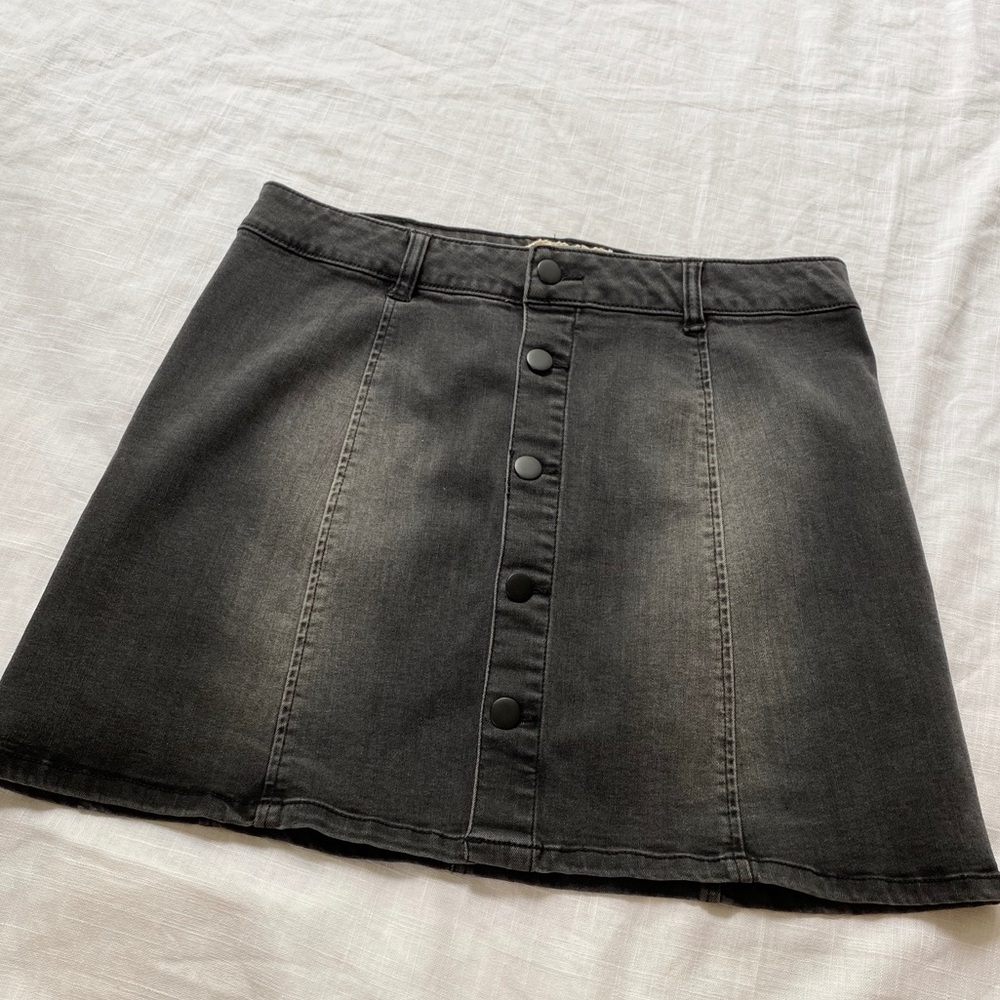 Altar’d State Black Denim Skirt